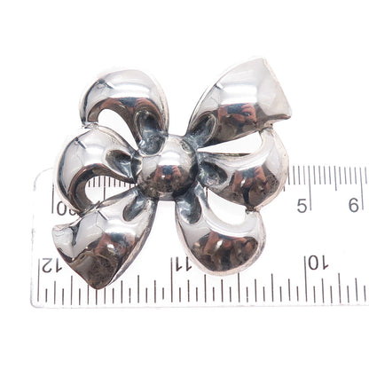 MONET 925 Sterling Silver Antique Art Deco Bow Oxidized Pin Brooch
