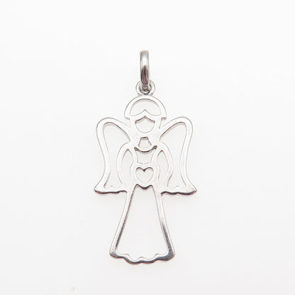 925 Sterling Silver Guardian Angel Charm Pendant