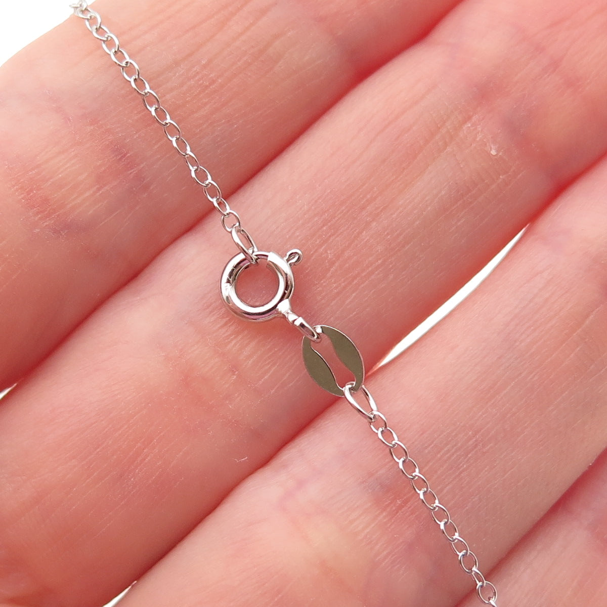 HMK LIC 925 Sterling Silver 10K Gold Real Diamond Faith Cable Chain Necklace 18"