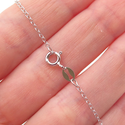 HMK LIC 925 Sterling Silver 10K Gold Real Diamond Faith Cable Chain Necklace 18"