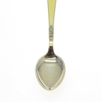NILS HANSEN 925 Sterling Silver Gold Plated Vintage Norway Enamel Coffee Spoon