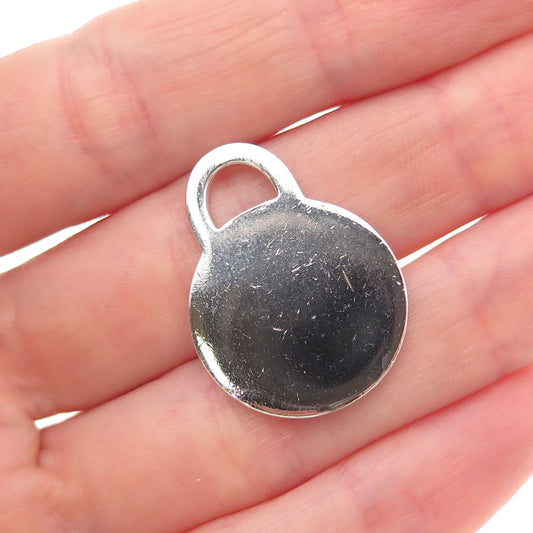 Tiffany & Co. 925 Sterling Silver Vintage 2001 Round Tag Charm Pendant
