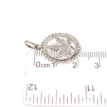 925 Sterling Silver Vintage Maple Leaf Canada Mini Charm Pendant
