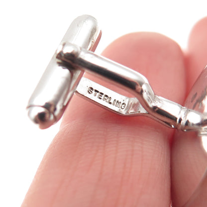 Anson 925 Sterling Silver Vintage Round Disc Cufflinks