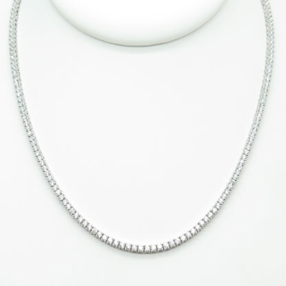 925 Sterling Silver Round-Cut C Z Tennis Chain Necklace 16"