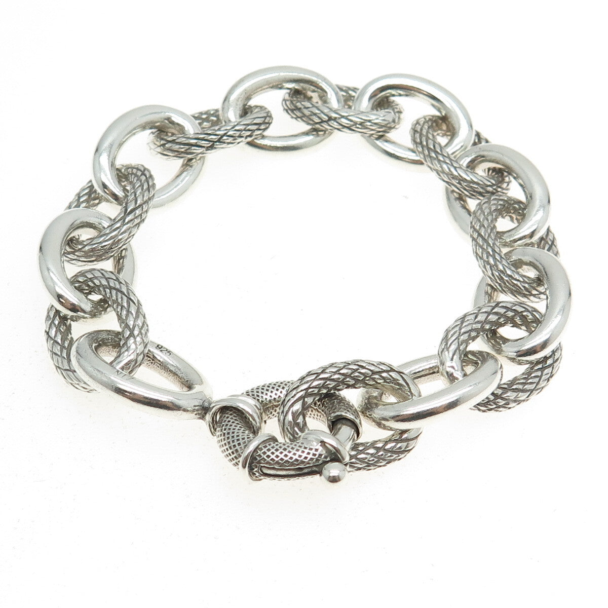 925 Sterling Silver Vintage Rolo Link Bracelet 6.25"