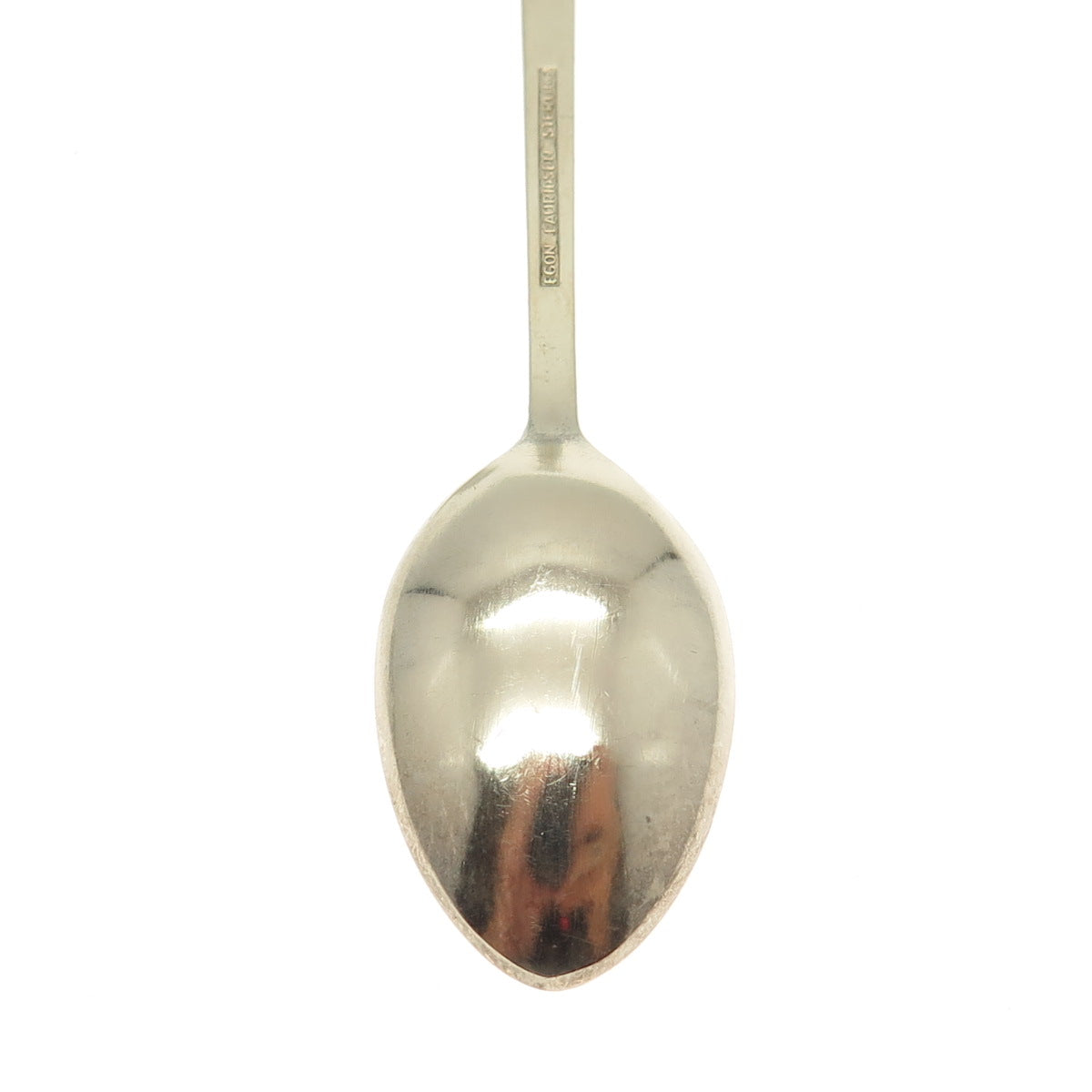 EGON LAURIDSEN Sterling Gold Plated Vintage Denmark Enamel Clover Coffee Spoon