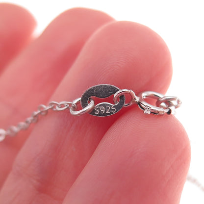 Sun 925 Sterling Silver Real Diamond Chrome Diopside Infinity Chain Necklace 18"