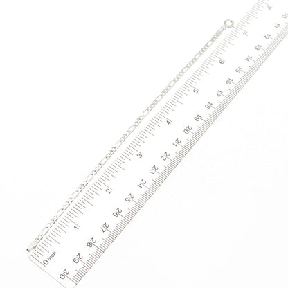925 Sterling Silver Vintage Italy Figaro Link Bracelet 7"