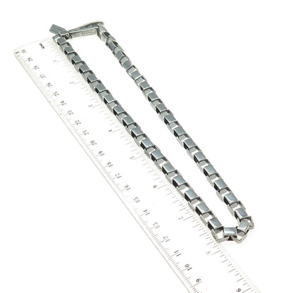 COACH 925 Sterling Silver Vintage Large Box Chain Oxidized Necklace 16"