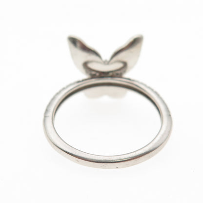 Chuck Clemency 925 Sterling Silver Vintage Modernist Butterfly Ring Size 7