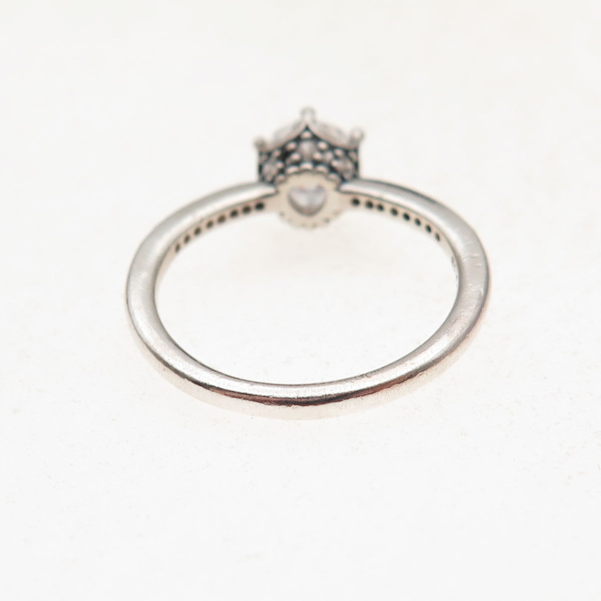 Pandora 925 Sterling Silver Round-Cut C Z Engagement Ring Size 6