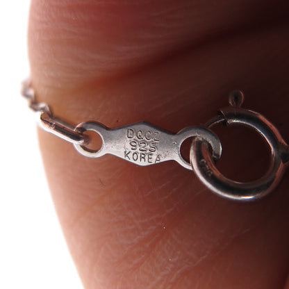 925 Sterling Silver Round-Cut C Z Station Cable Chain Necklace 16"