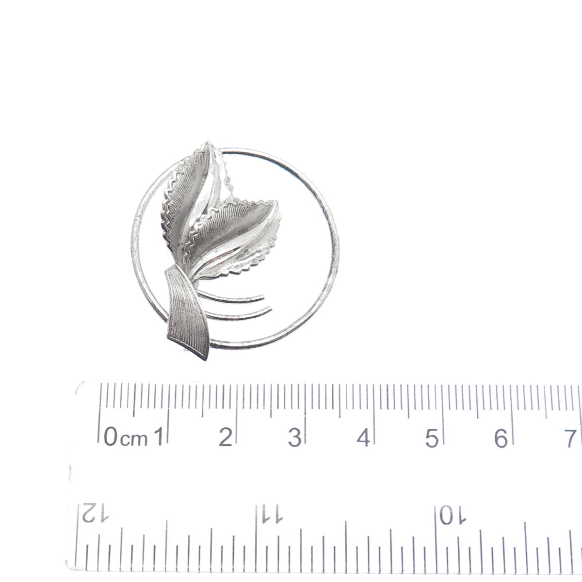 CURTIS CURTMAN 925 Sterling Silver Vintage Floral Leaf Pin Brooch