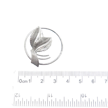 CURTIS CURTMAN 925 Sterling Silver Vintage Floral Leaf Pin Brooch
