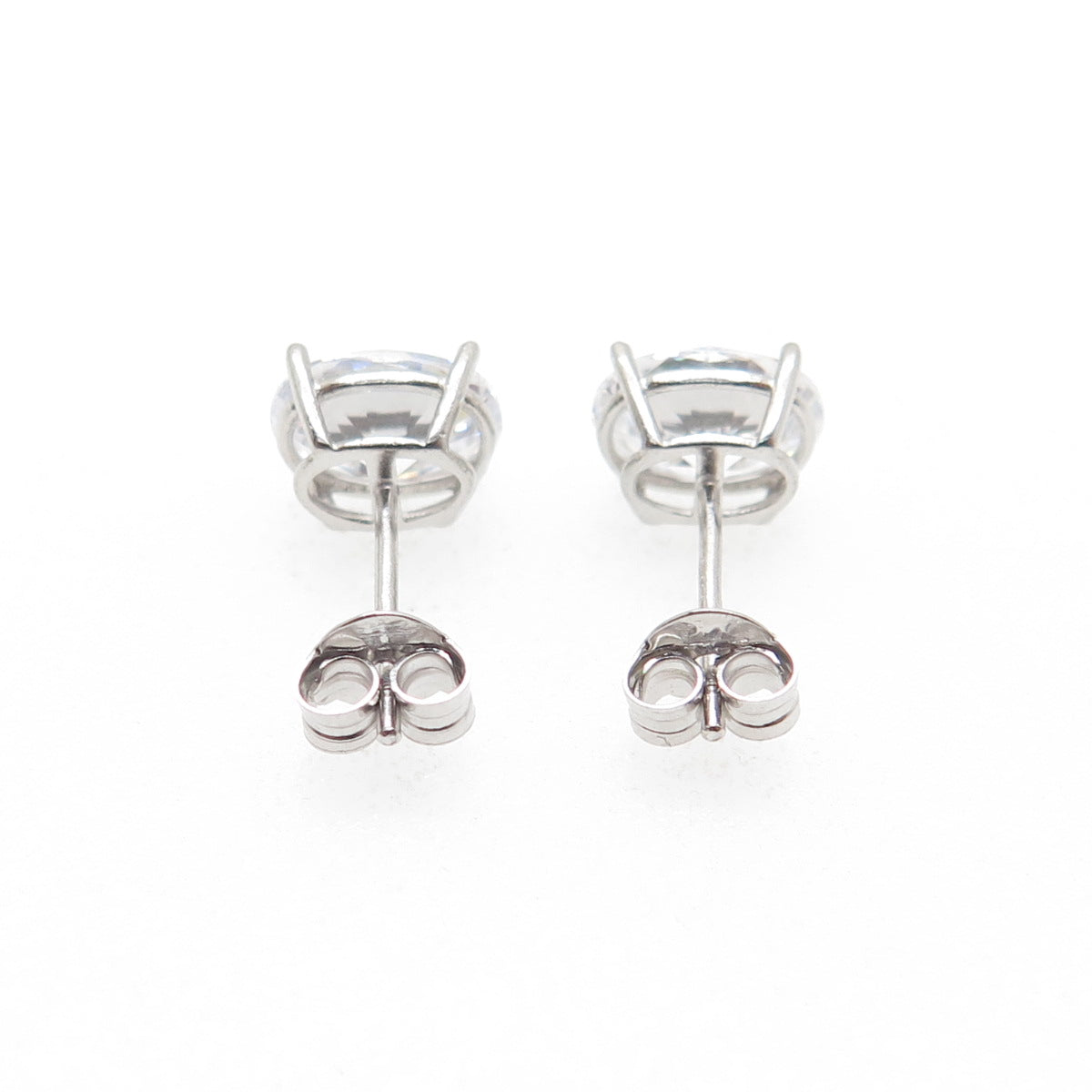 DBJ DEE BERKLE 925 Sterling Silver Oval-Cut C Z Stud Earrings