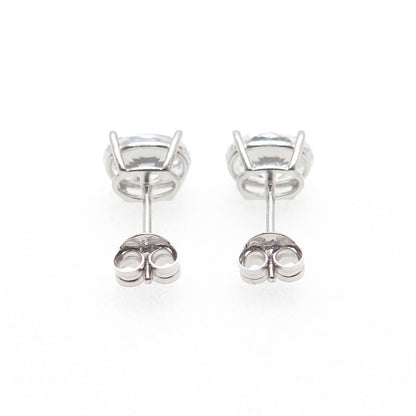 DBJ DEE BERKLE 925 Sterling Silver Oval-Cut C Z Stud Earrings