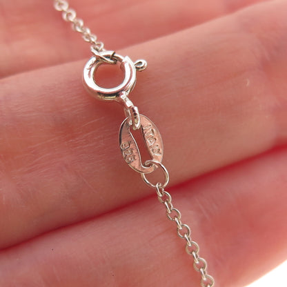 925 Sterling Silver Round-Cut C Z Petal Cable Chain Necklace 18"