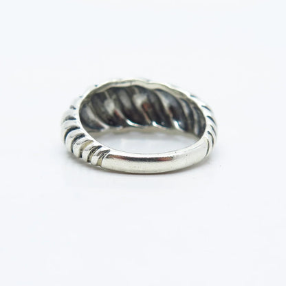 925 Sterling Silver Vintage Carolyn Pollack Ribbed Ring Size 6.25