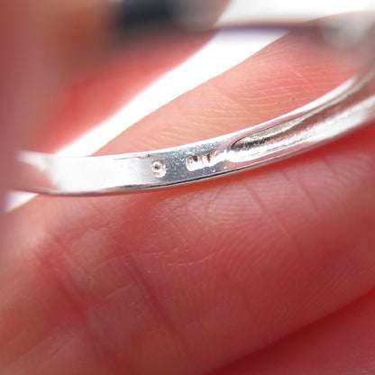 NEVADA 925 Sterling Silver Vintage Real Oval-Cut Sapphire Ring Size 9.25