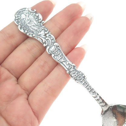 GORHAM 925 Sterling Silver Antique Memorial Arch States & Cities Coffee Spoon