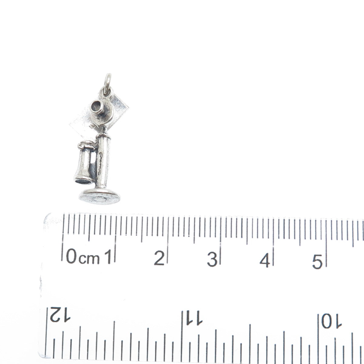 BELL TRADING POST 925 Sterling Silver Vintage Retro Candlestick Phone 3D Pendant
