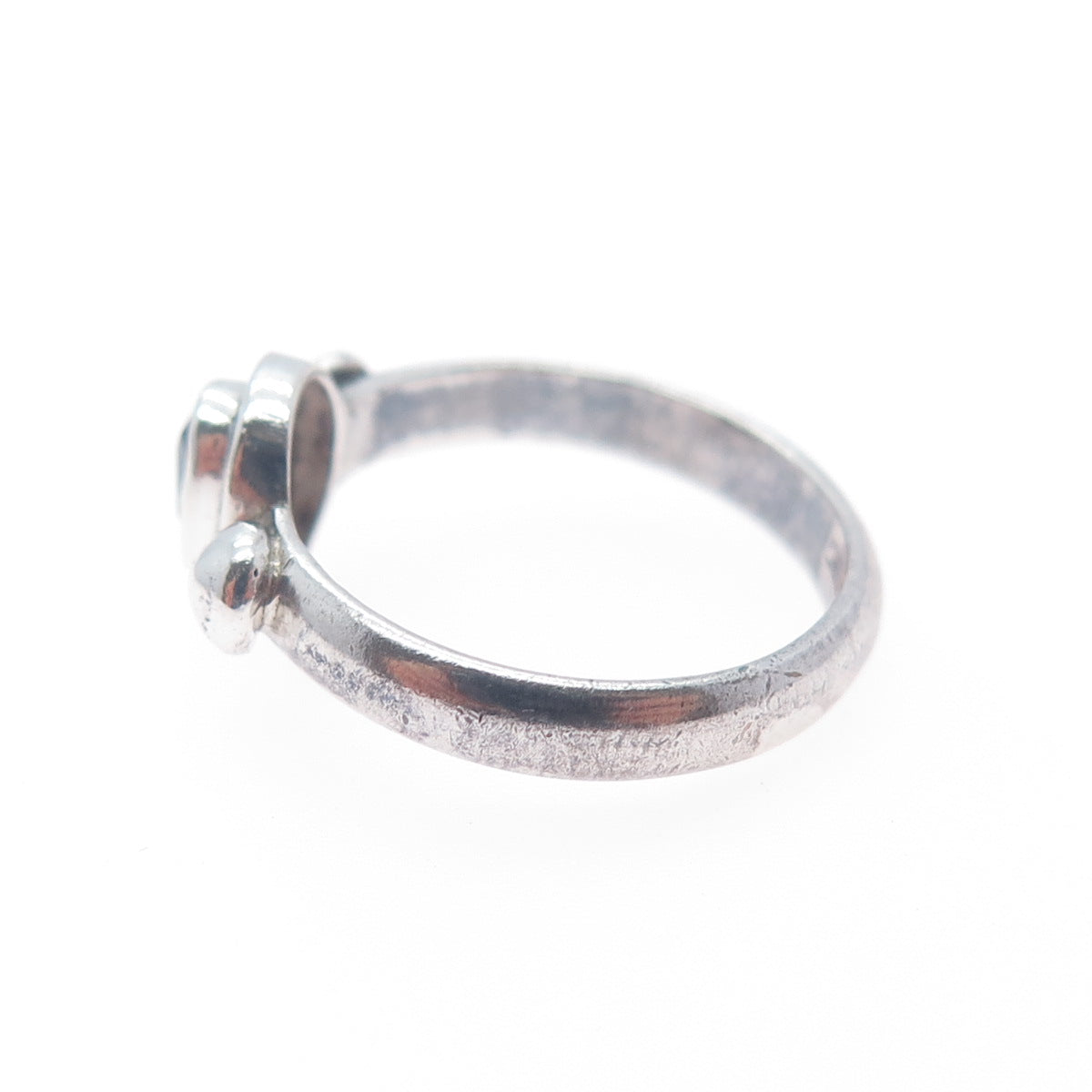 925 Sterling Silver Vintage Real Amethyst Modernist Ring Size 5.75