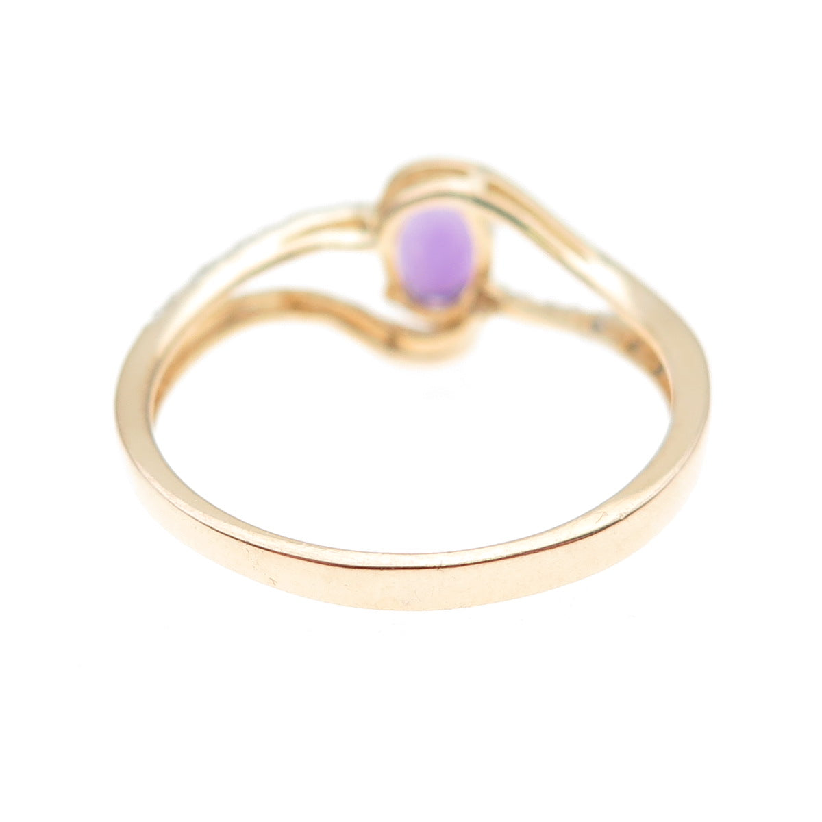 JH Young 925 Sterling Silver Gold Plated Real Amethyst & C Z Ring Size 8.75