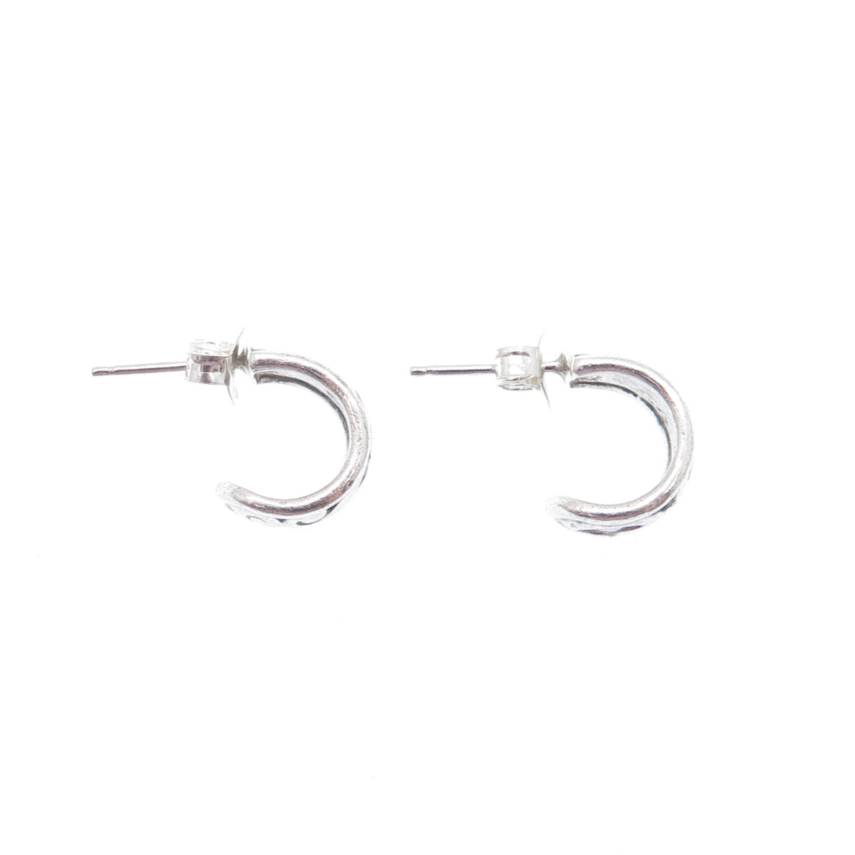 LOIS HILL 925 Sterling Silver Vintage Signature Scroll Hoop Earrings