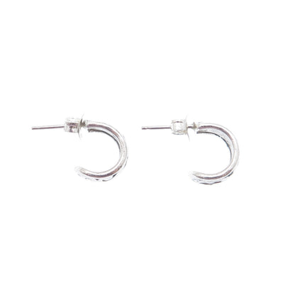 LOIS HILL 925 Sterling Silver Vintage Signature Scroll Hoop Earrings