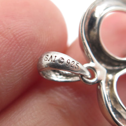 SAI 925 Sterling Silver Round-Cut C Z Heart Minimalist Charm Pendant