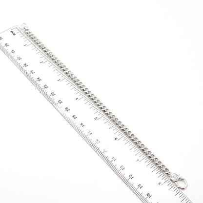 925 Sterling Silver With You Lockets Curb Link Bracelet 8"