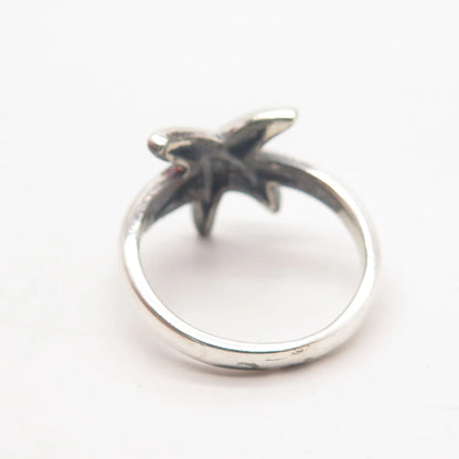 925 Sterling Silver Vintage Starfish Ring Size 7.5