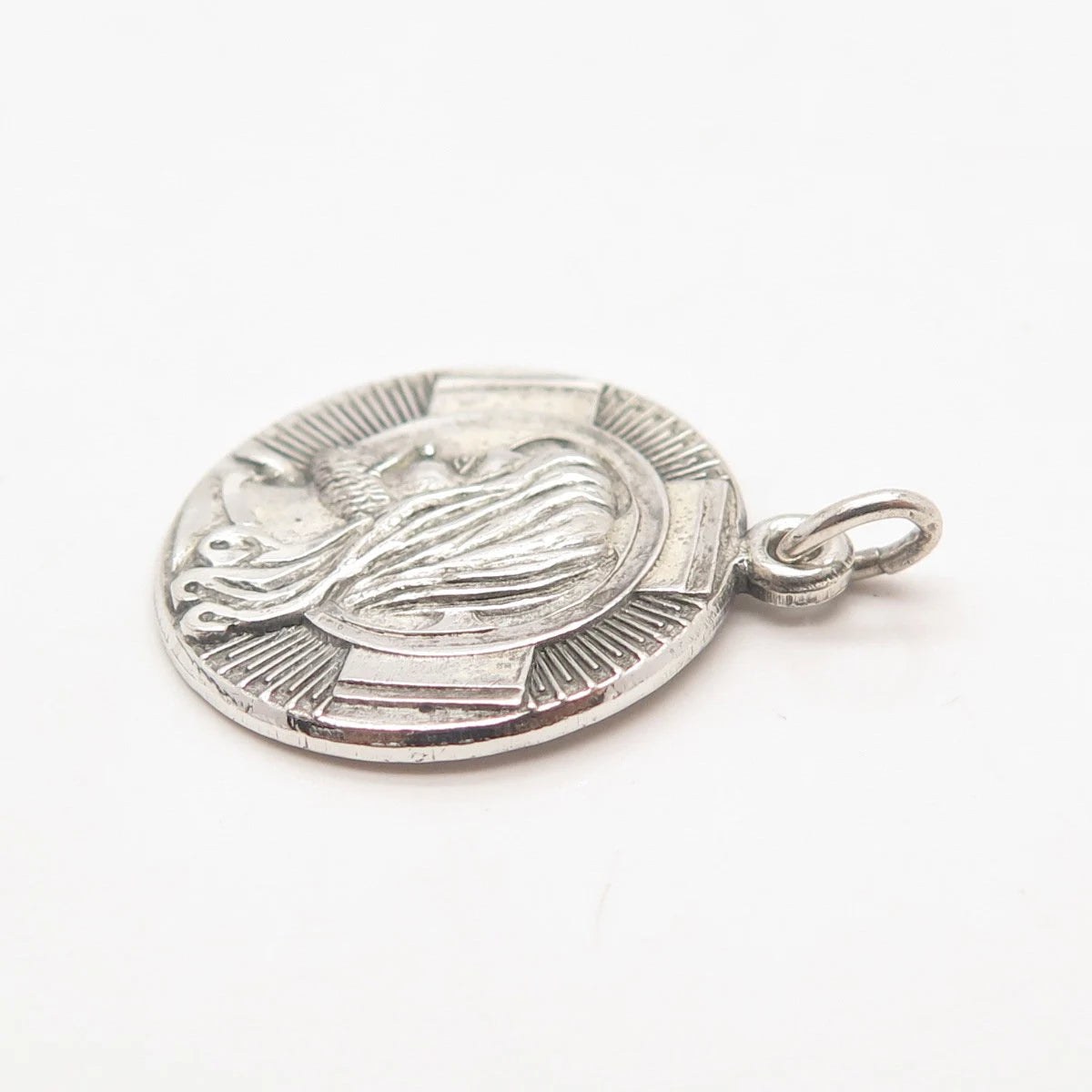 925 Sterling Silver Vintage Hayward Jesus Cross Religious Charm Pendant
