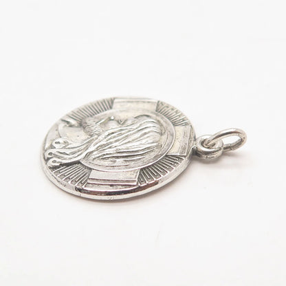 925 Sterling Silver Vintage Hayward Jesus Cross Religious Charm Pendant