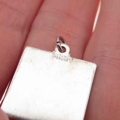 Antaya 925 Sterling Vintage Achievement Religious Cross & Ram Mini Charm Pendant