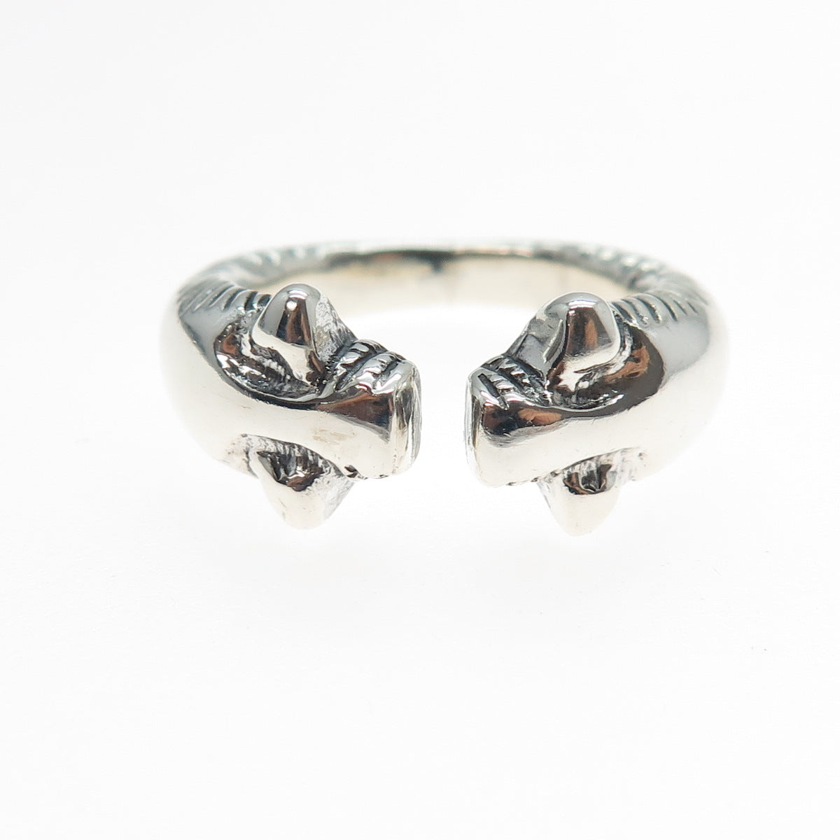 925 Sterling Silver Vintage Modernist Adjustable Ring Size 8.5