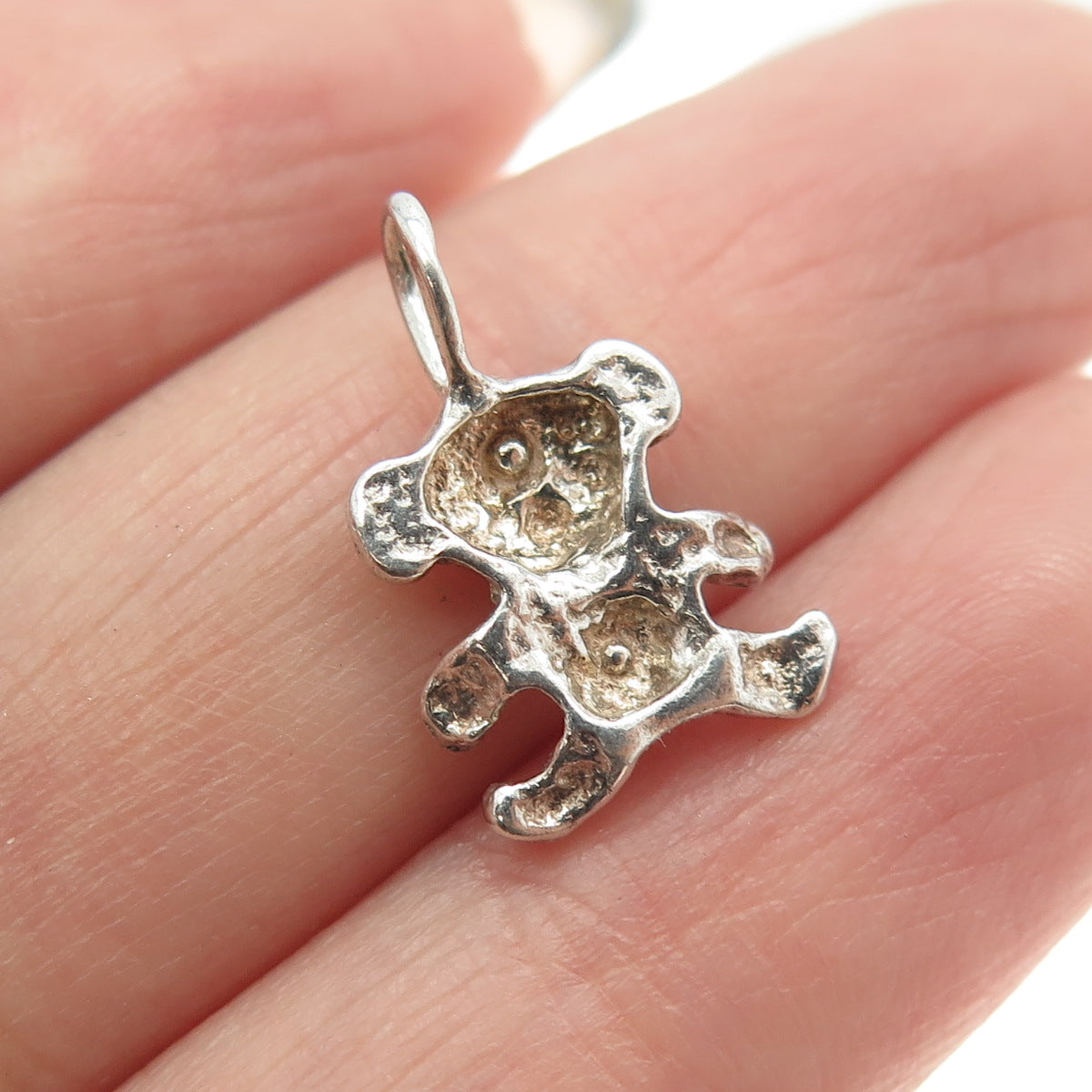 925 Sterling Silver Vintage Teddy Bear Pendant