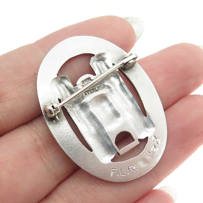 DYER Sterling Silver Antique Art Deco 1928 Indianapolis "Memorial Hall" Brooch