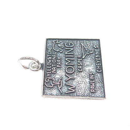 FRENCH & FRANKLIN Sterling Silver Vintage Wyoming Oxidized Minimalist Pendant