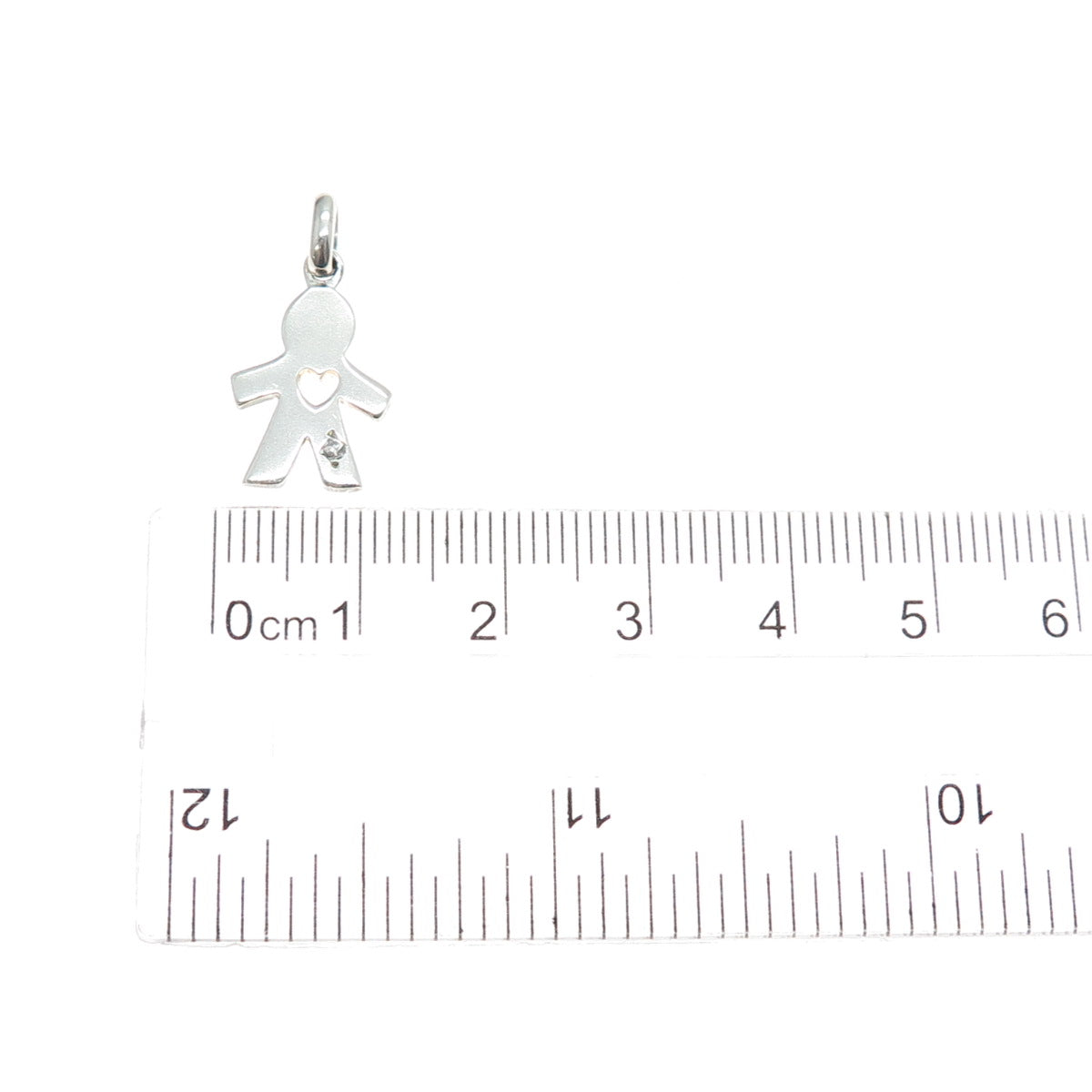 925 Sterling Silver Vintage C Z Boy's Heart Minimalist Charm Pendant