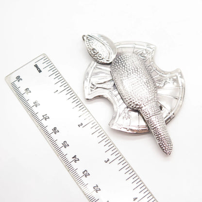 925 Sterling Silver Antique Tortoise For Good Luck Tribal Pendant