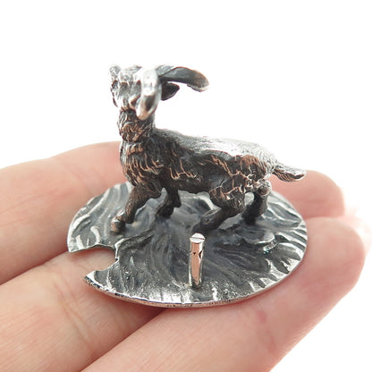 FRANCESCO CAPUTO 800 Silver Antique Italy Baby Goat Oxidized Miniature Figurine