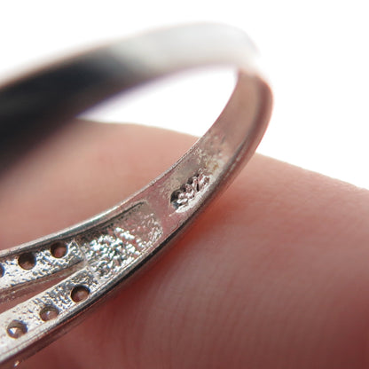 925 Sterling Silver Round-Cut C Z Heart Ring Size 5.75