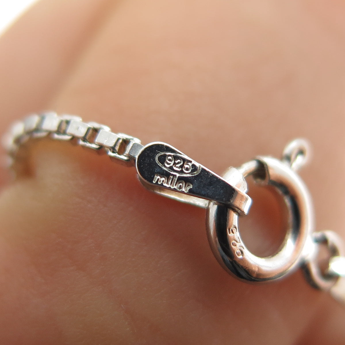 MILOR 925 Sterling Silver Vintage Italy Box Link Bracelet 7.25"