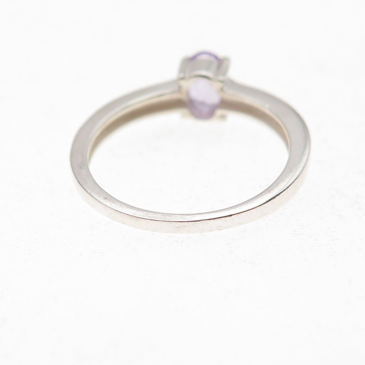 CNA Pranda 925 Sterling Silver Vintage Real Oval-Cut Amethyst Ring Size 5.25