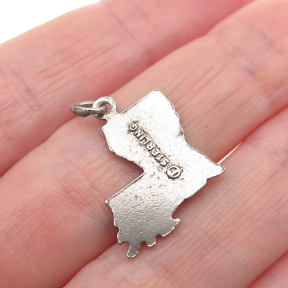 FRENCH & FRANKLIN 925 Sterling Silver Vintage Enamel Louisiana Mini Pendant