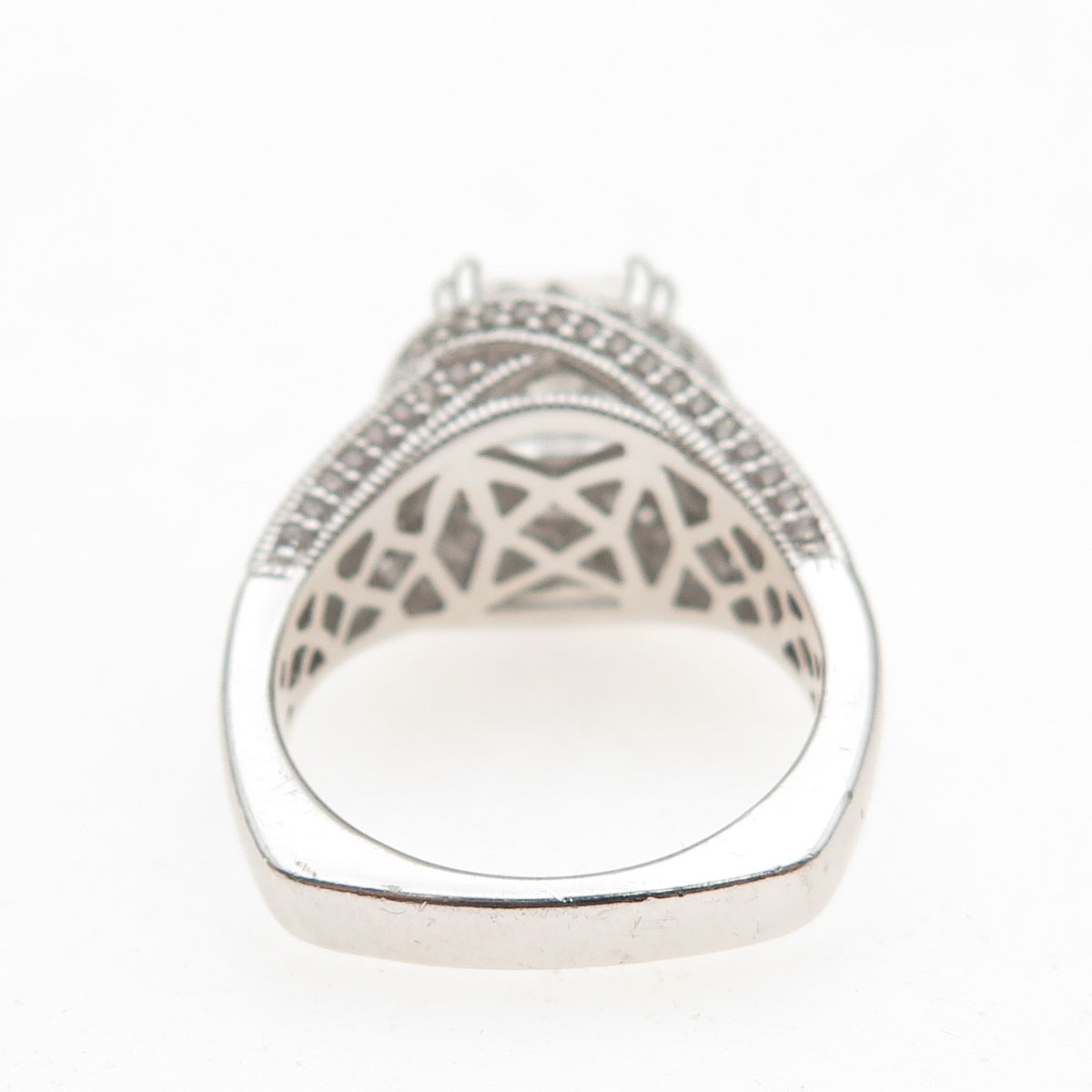 TYCOON 925 Sterling Silver Multi-Cut C Z Engagement Ring Size 7.25