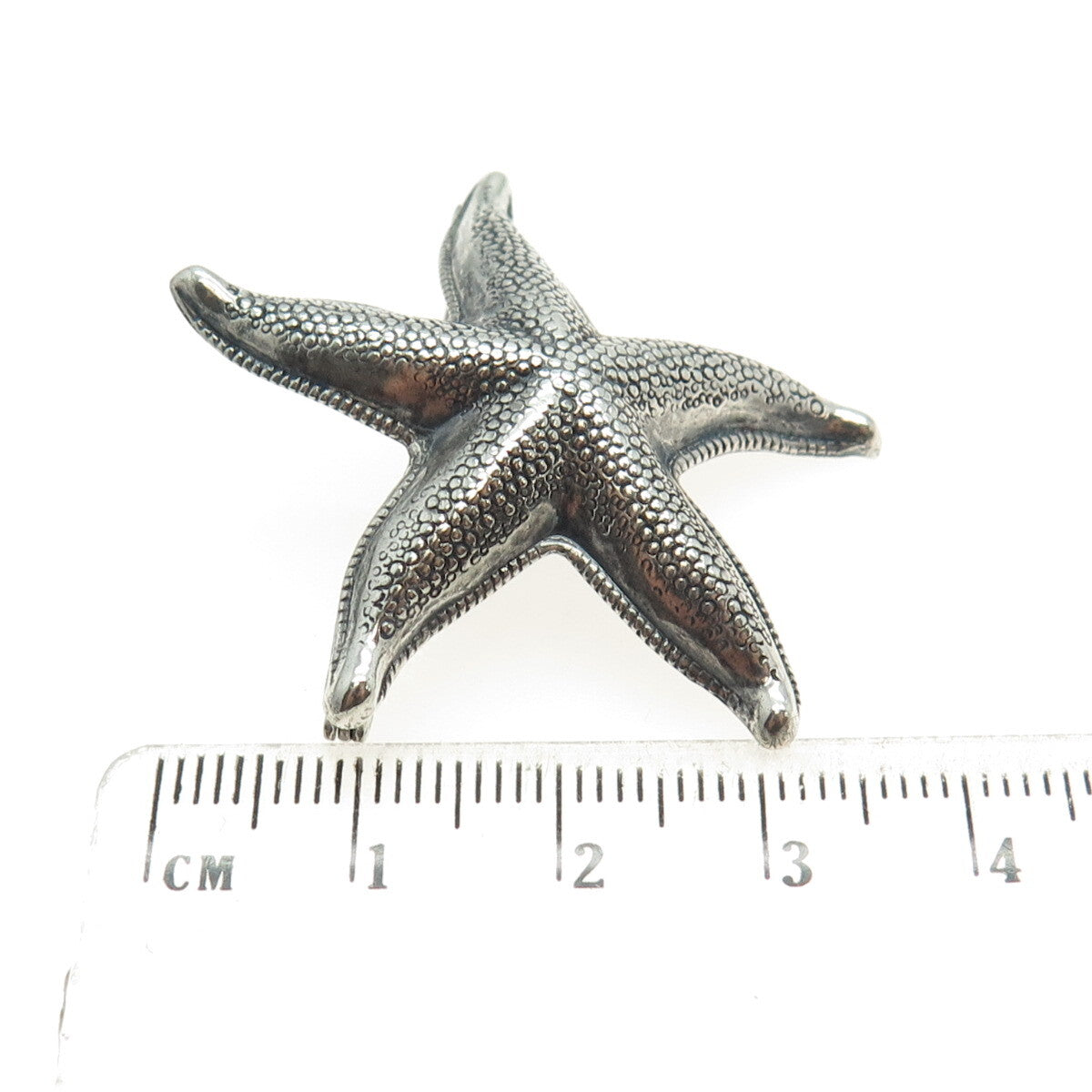 BEAU 925 Sterling Silver Antique Art Deco Starfish Oxidized Pin Brooch