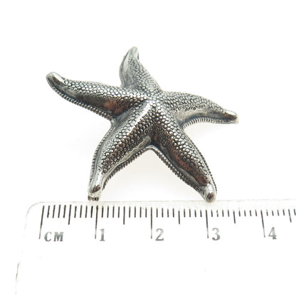 BEAU 925 Sterling Silver Antique Art Deco Starfish Oxidized Pin Brooch